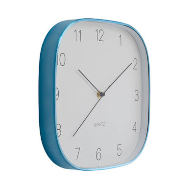 Elko 29cm Dia Square Blue Finish Case Wall Clock
