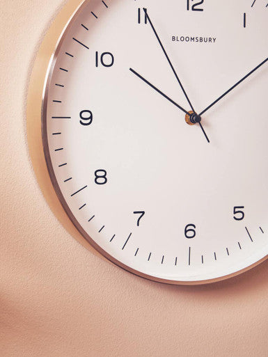 Elko 31cm Dia Round Copper Finish Wall Clock