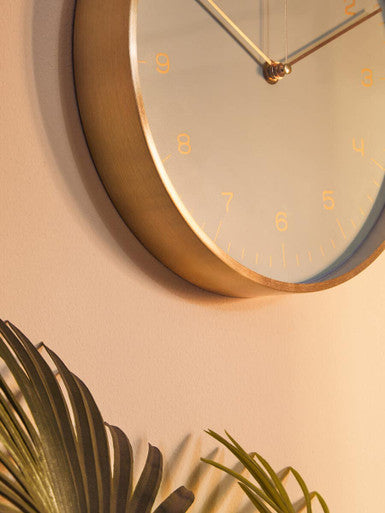 Elko 25cm Dia Gold and Mint Green Finish Wall Clock