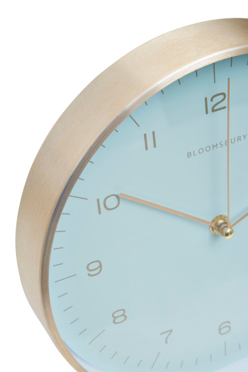 Elko 25cm Dia Gold and Mint Green Finish Wall Clock