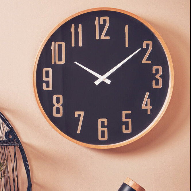 Vitus 30cm Dia Black Wall Clock
