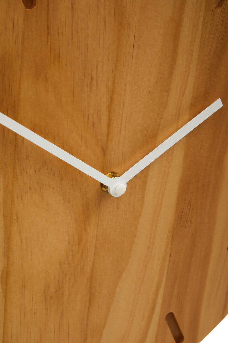 Vitus 35cm Dia Natural Finish Oak Wood Wall Clock