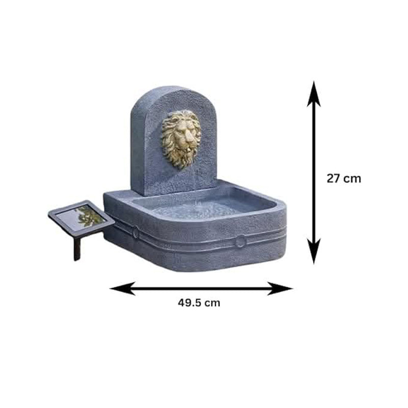 Lions Head Cascade Solar Powered Garden Water Feature