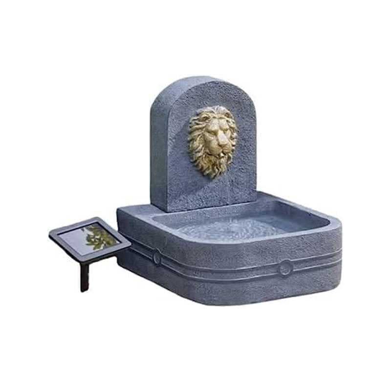 Lions Head Cascade Solar Powered Garden Water Feature