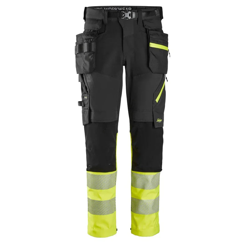 Snickers 6935 Hi-Vis Detachable Holster Pocket 4-Way Stretch Trousers Class 1
