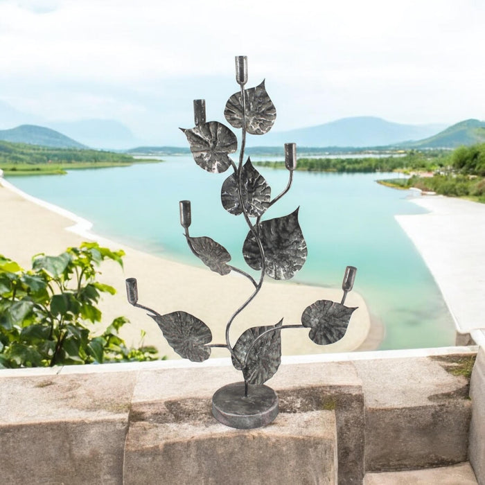 77CM GOLD METAL CANDLE HOLDER