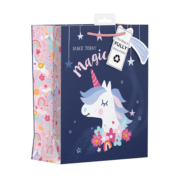 Medium Gift Bag with Magical Unicorn Design (W215 x H265 x D100 mm)
