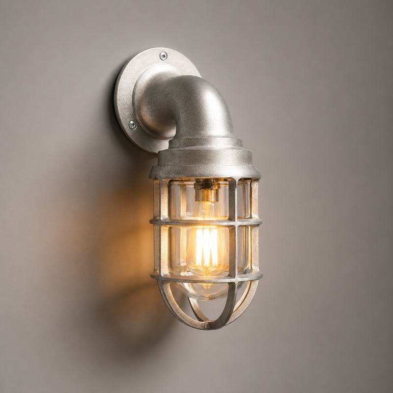 Beachamwell ~ Raw Cast Bulkhead Outdoor & Bathroom Sconce Wall Light ~ 10.5 Inch