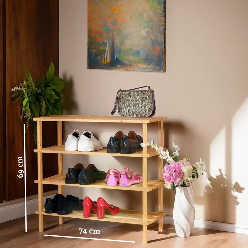 4 Tier Wooden Shoe Rack | Arla