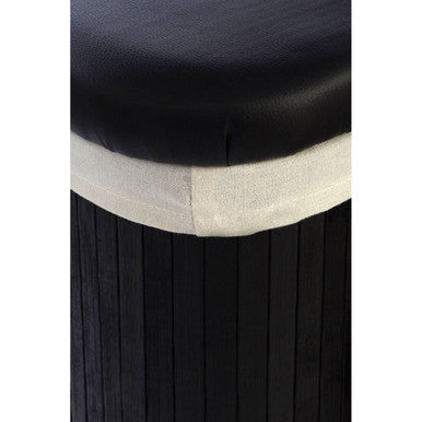 Black Set of 2 Bamboo Storage Ottoman | Bambi