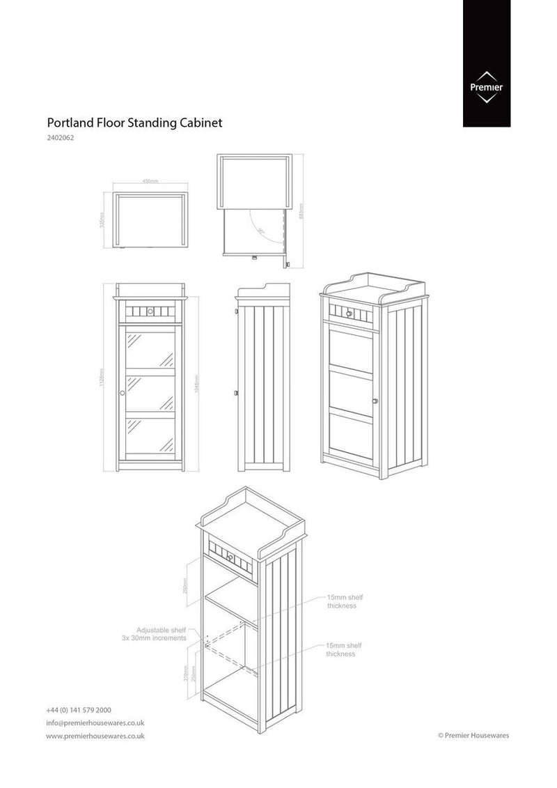 Glass Door Floor Standing Cabinet | Portland