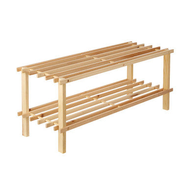 Natural and Cedar Wood 2 Tier Shoe Rack | Arla