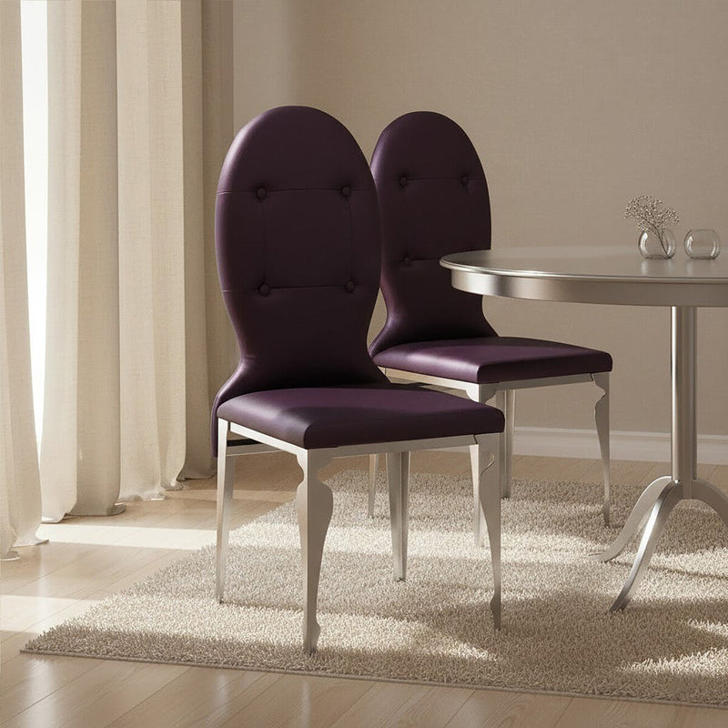 Purple Chair with Stainless Steel Legs | Silk Dining