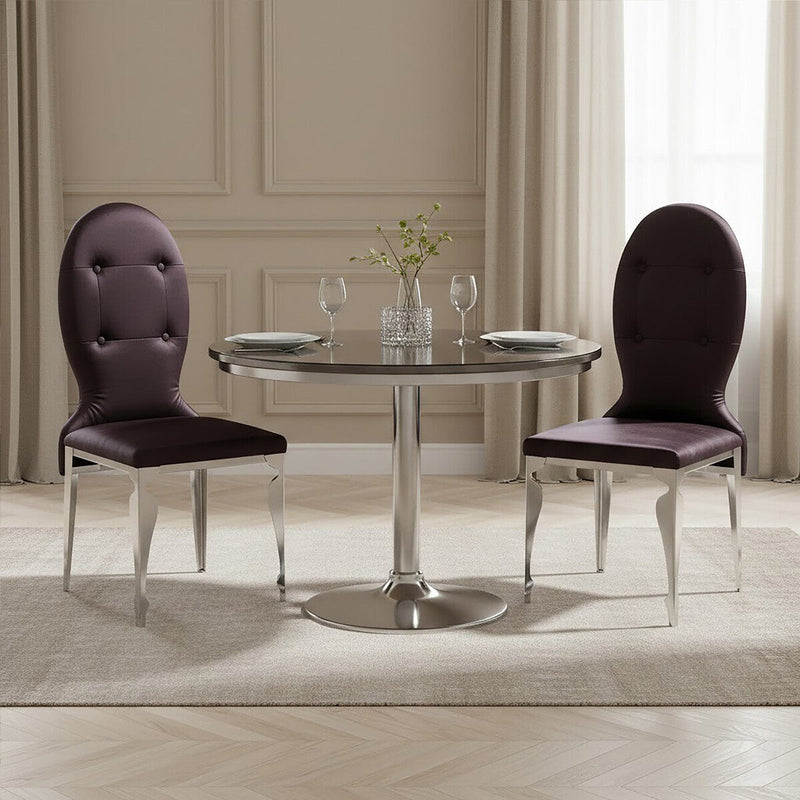 Purple Chair with Stainless Steel Legs | Silk Dining
