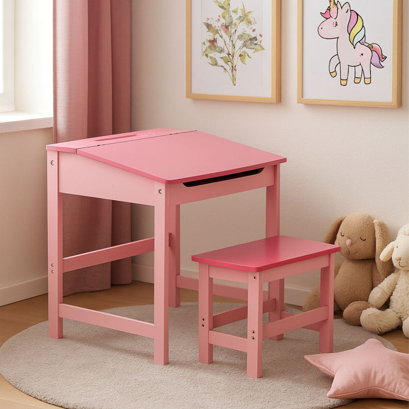 Children's Pink Desk and Stool | Jordan