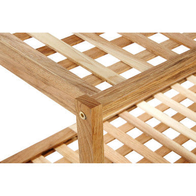 2 Tier Walnut Wood Shoe Rack | ARLA