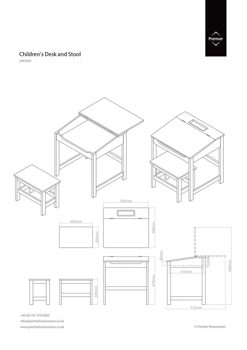 Children's Natural Desk and Stool | Jordan