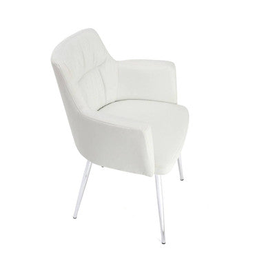 White Leather Effect Dining Chair | Merrik