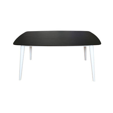 White and Black Ash Veneer Dining Table with Modern Style | Cassy