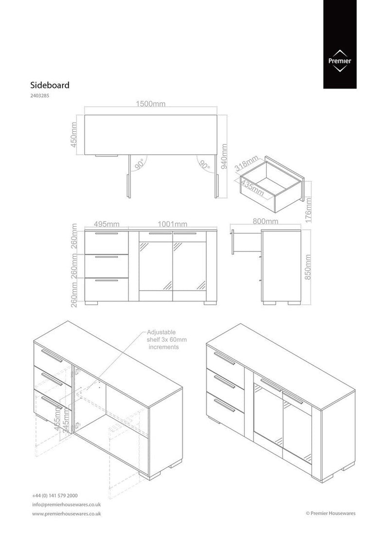 Walnut Veneer Sideboard | Cassy