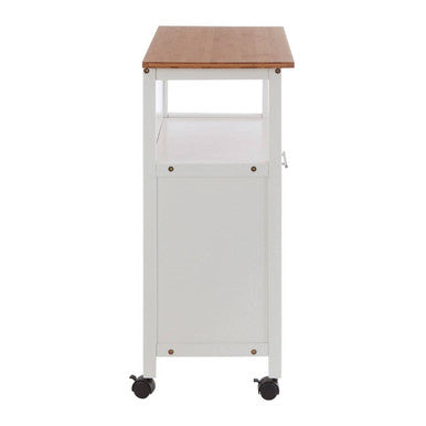 Natural Bamboo Top Kitchen Trolley with Drawer and Shelves | Harlow