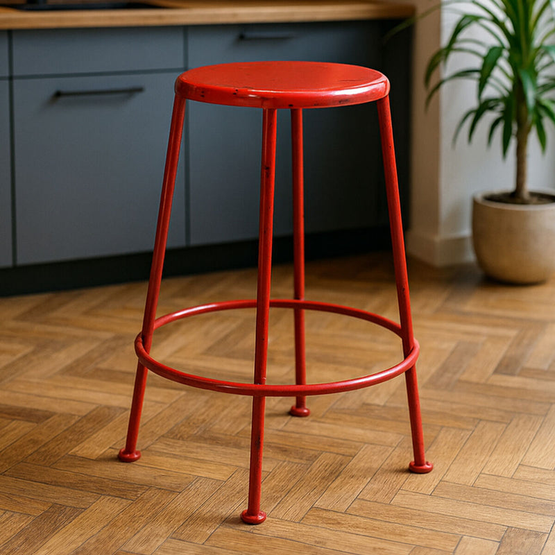 Red Metal Stool | Artisan