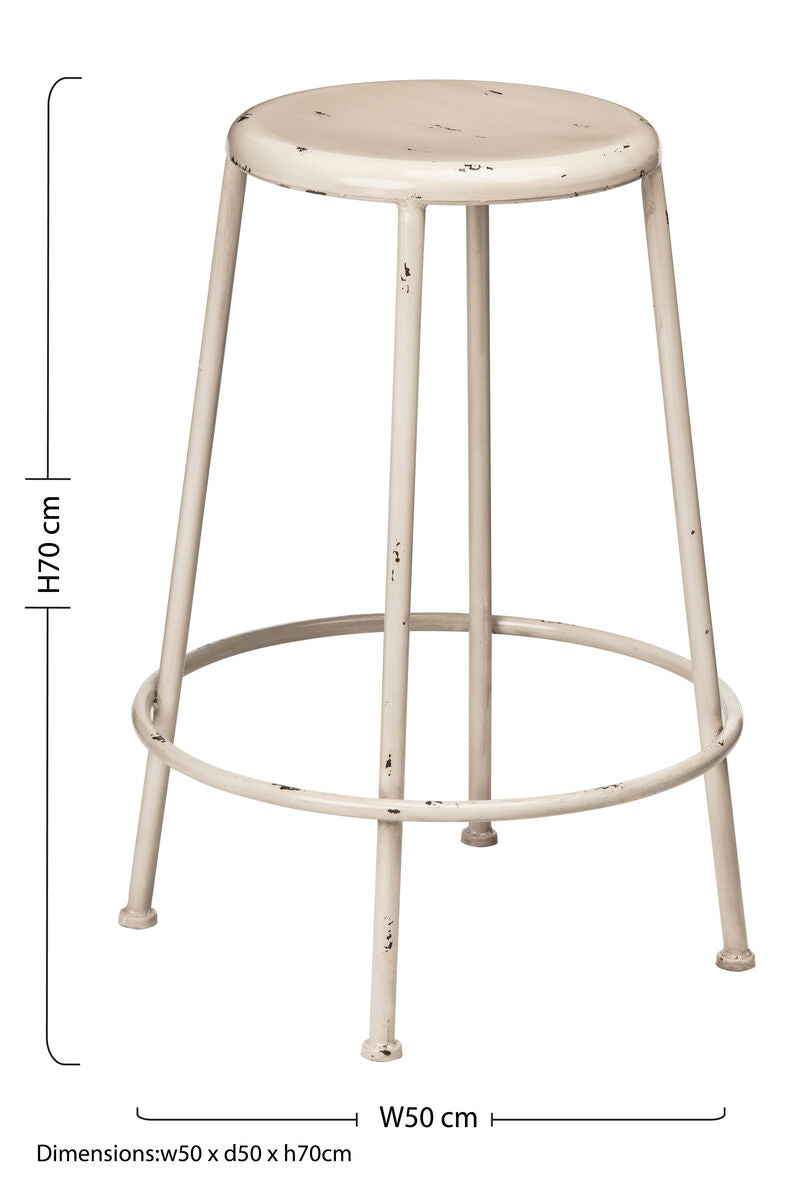 Cream Metal Bar Stool | Artisan