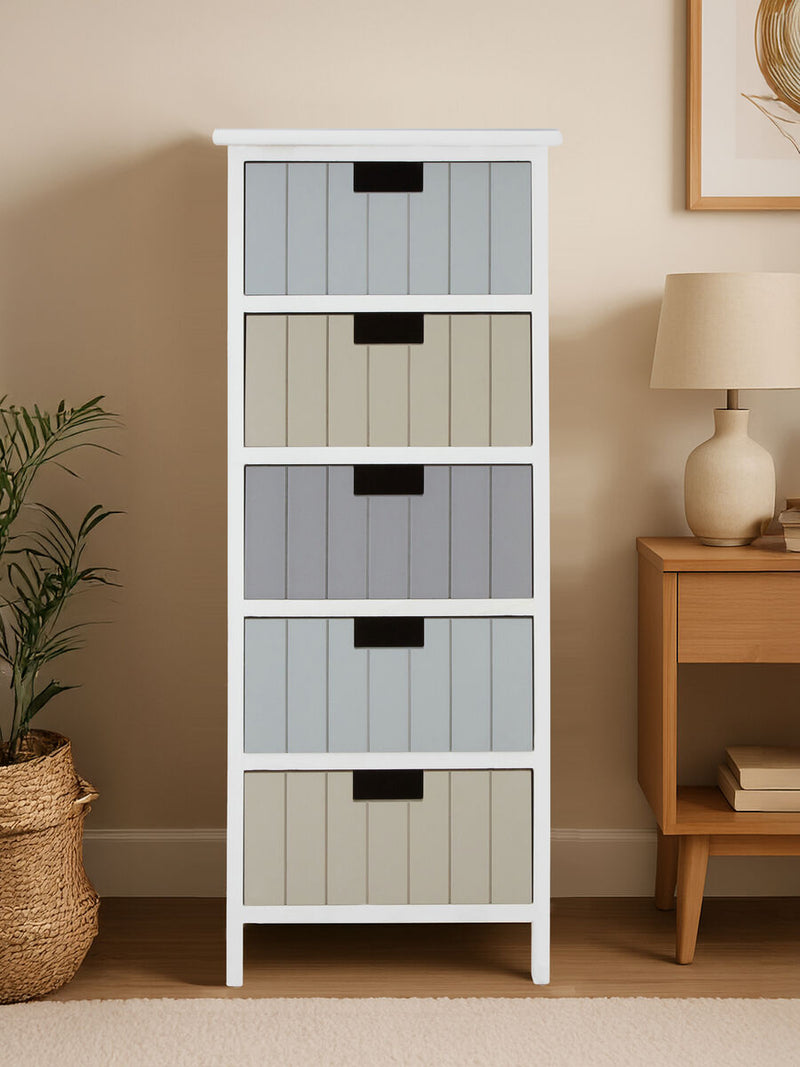 White 5 Drawers Chest | New England