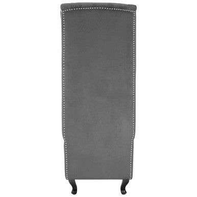 Grey Velvet Tall Porter Chair | Regents Park