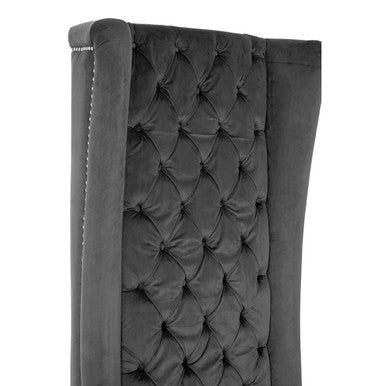 Grey Velvet Tall Porter Chair | Regents Park