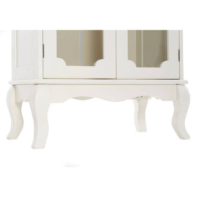 Two Glass Door Ivory Finish Cabinet | Marcella