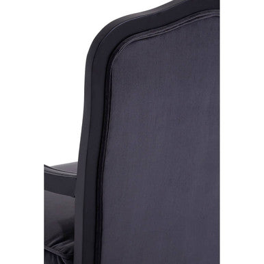 Grey Velvet Chair and Footstool | Rococo
