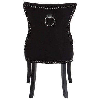 Black Cotton Velvet Dining Chair | Regents Park