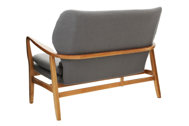 2 Seater Grey Sofa with Birchwood Frame | Stockholm