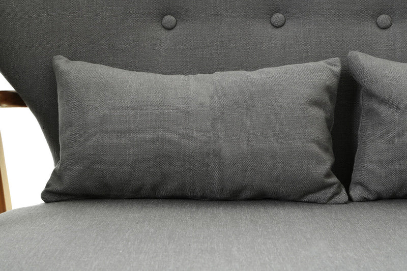 2 Seater Grey Sofa with Birchwood Frame | Stockholm