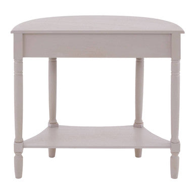 Grey Putty Natural Wooden One-Drawer Console Table with Open Lower Shelf and Carved Spindle Legs, Heritage
