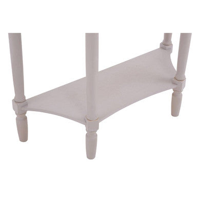 Grey Putty Natural Wooden One-Drawer Console Table with Open Lower Shelf and Carved Spindle Legs, Heritage
