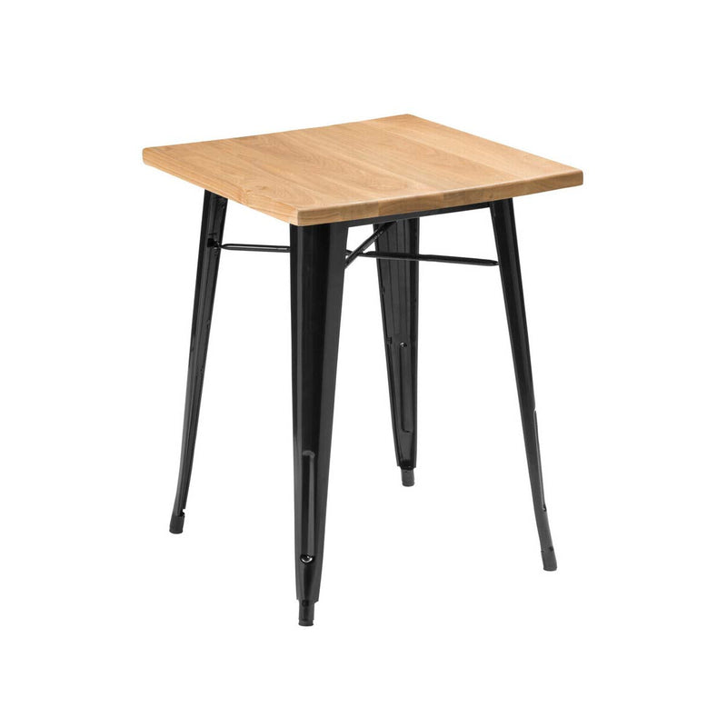 Natural Wood Grain Top Side Table with Black Powder Coated Metal Legs | Aldgate