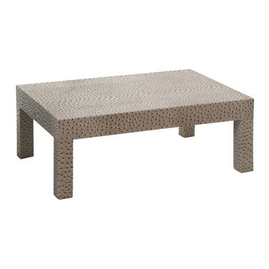 Natural Leather Effect Wooden Rectangular Coffee Table with Sturdy Legs | Ostrich