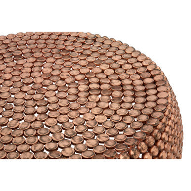 Gold Interlinked Beaded Iron Copper Finish Coffee Table | Templar