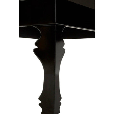 Black High Gloss Wooden Coffee Table with Stately Shaped Legs | Luis
