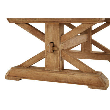 Grey Finish Top Traditional Wooden Coffee Table with Natural Wood Base | Pompeii