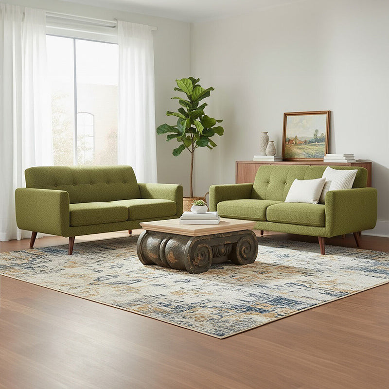 Natural Wood Top Coffee Table with Distressed Charcoal Grey Ornate Base | Pompeii