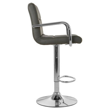 Grey Leather Effect Bar Chair | Starz