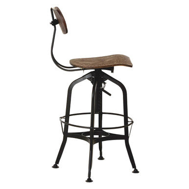 Adjustable Wooden Seat Bar Stool | New Foundry