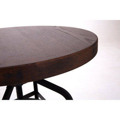 Natural Walnut Top and Black Metal Base Bar Table | New Foundry