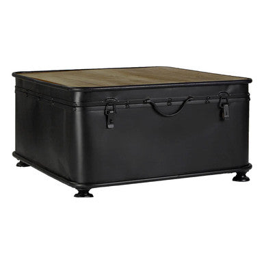 Black Wood and Iron Coffee Table with Hinged Top | New Foundry