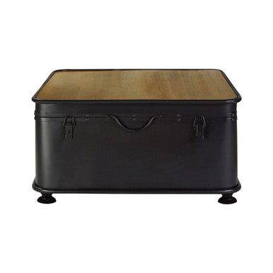 Black Wood and Iron Coffee Table with Hinged Top | New Foundry