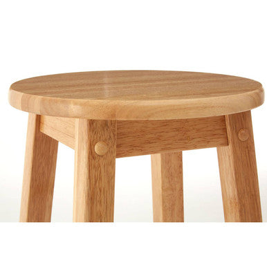 Natural Tropical Hevea Wood Tall Bar Stool | Selby