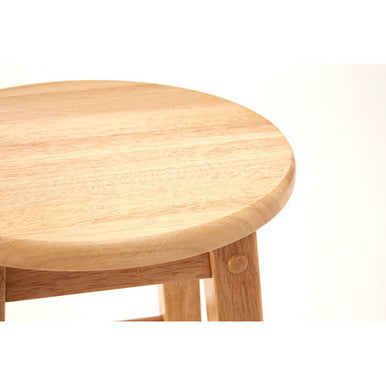 Natural Tropical Hevea Wood Tall Bar Stool | Selby
